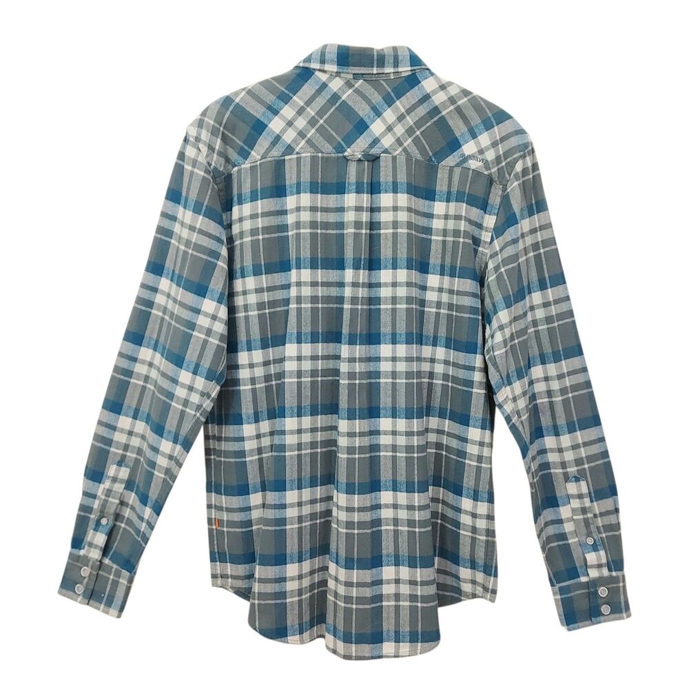 Quiksilver Waterman Mens Small Green Flannel Shirt Plaid Tailored Fit Casual - Picture 4 of 12
